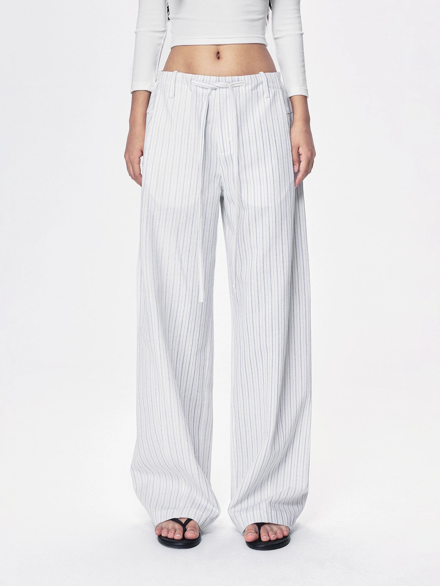 LIGHT STRIPED LINEN BOTTOMS