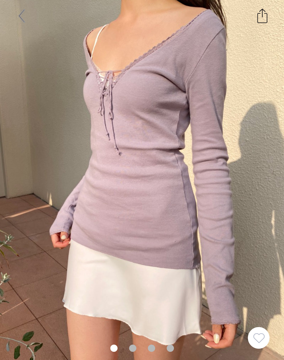Tania V-Neck Lace Top - purple gray