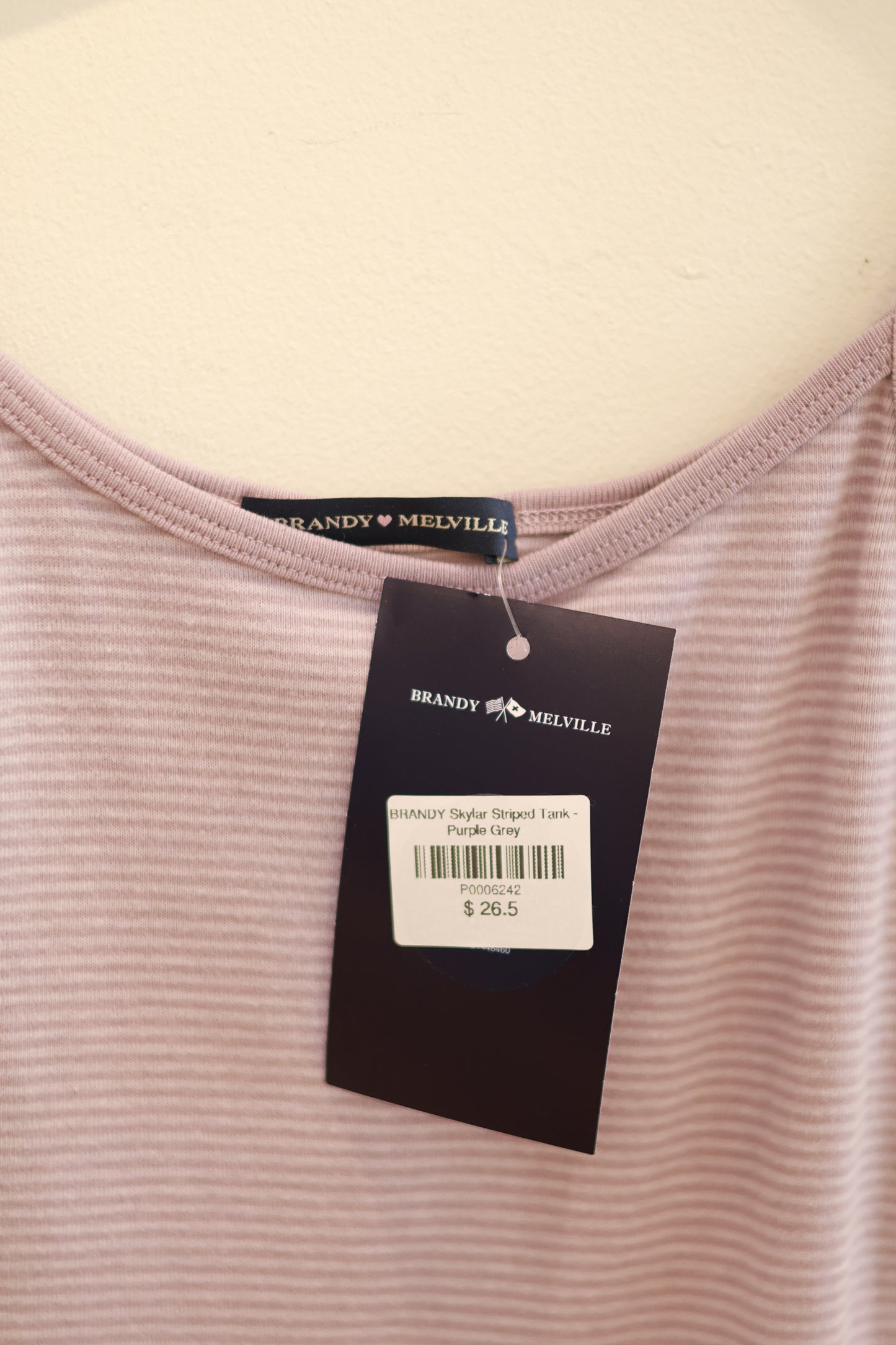 BRANDY Skylar Striped Tank - Purple Grey