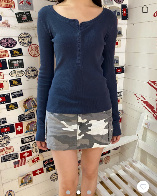 BRANDY Zelly long sleeve Top  -NAVY