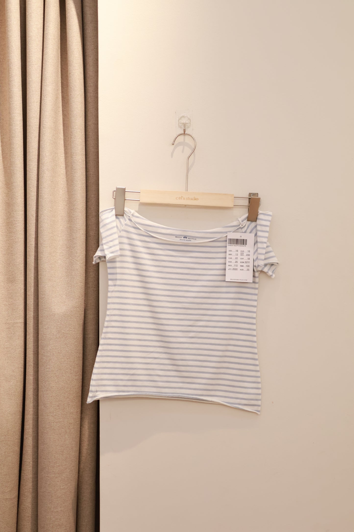BRANDY Bonnie Striped Top- BLUE/WHITE