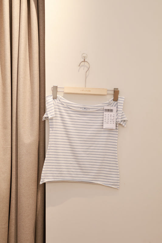 BRANDY Bonnie Striped Top- BLUE/WHITE