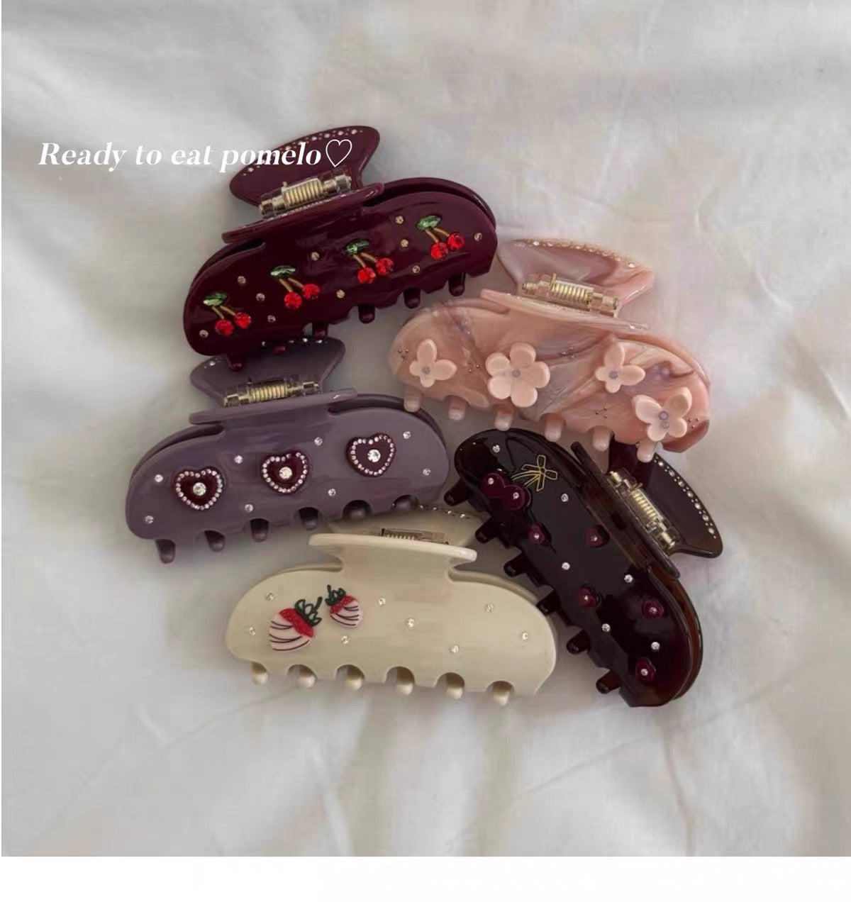 RTEP Strawberry Flower Cherry Hair Claw