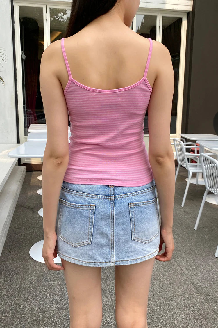 brandy Skylar Striped Tank- small pink