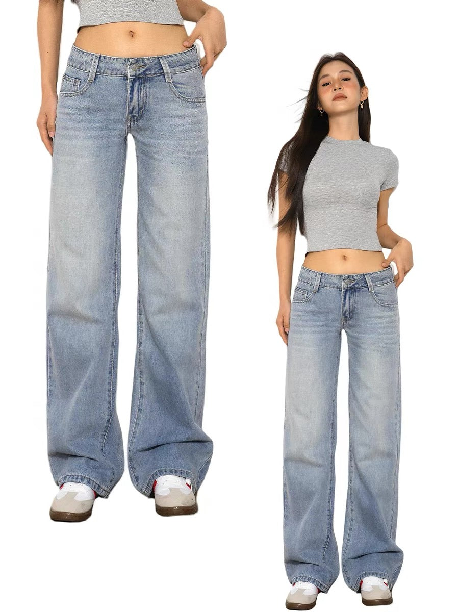 Light Wash Petite Straight Jeans