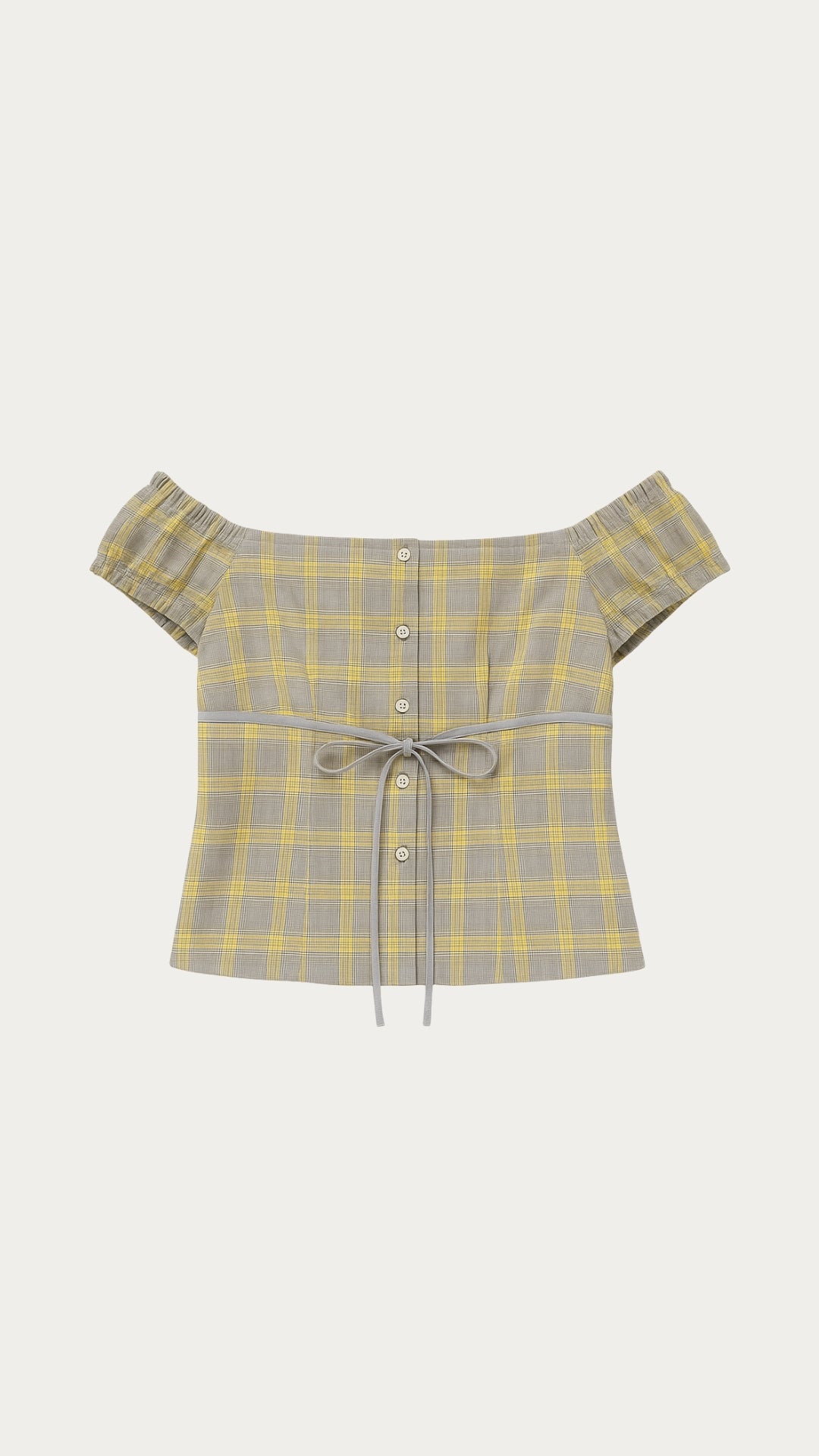 Plaid off shoulder top