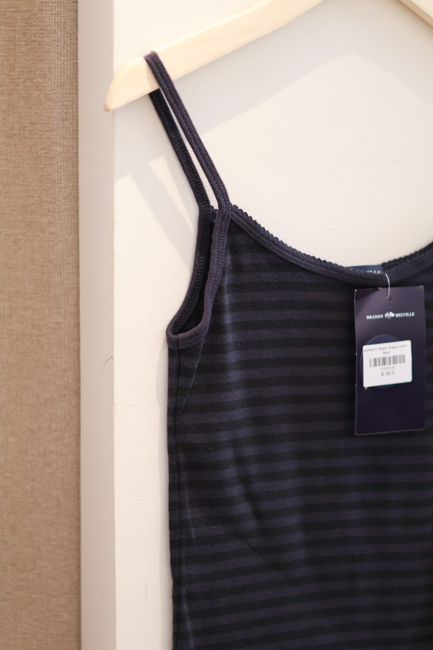 BRANDY Skylar Striped Tank - Navy