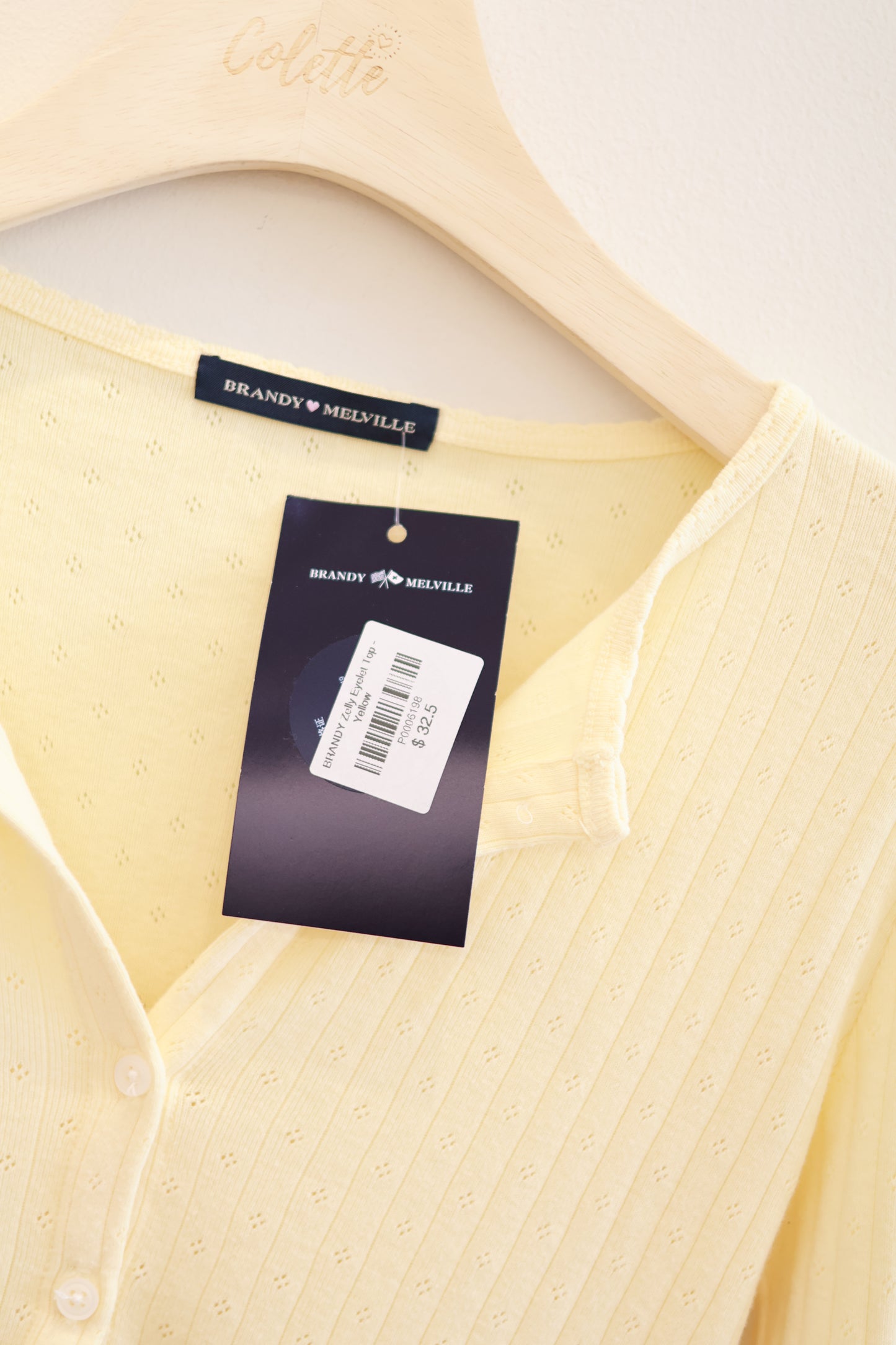 BRANDY Zelly Eyelet Top - Yellow