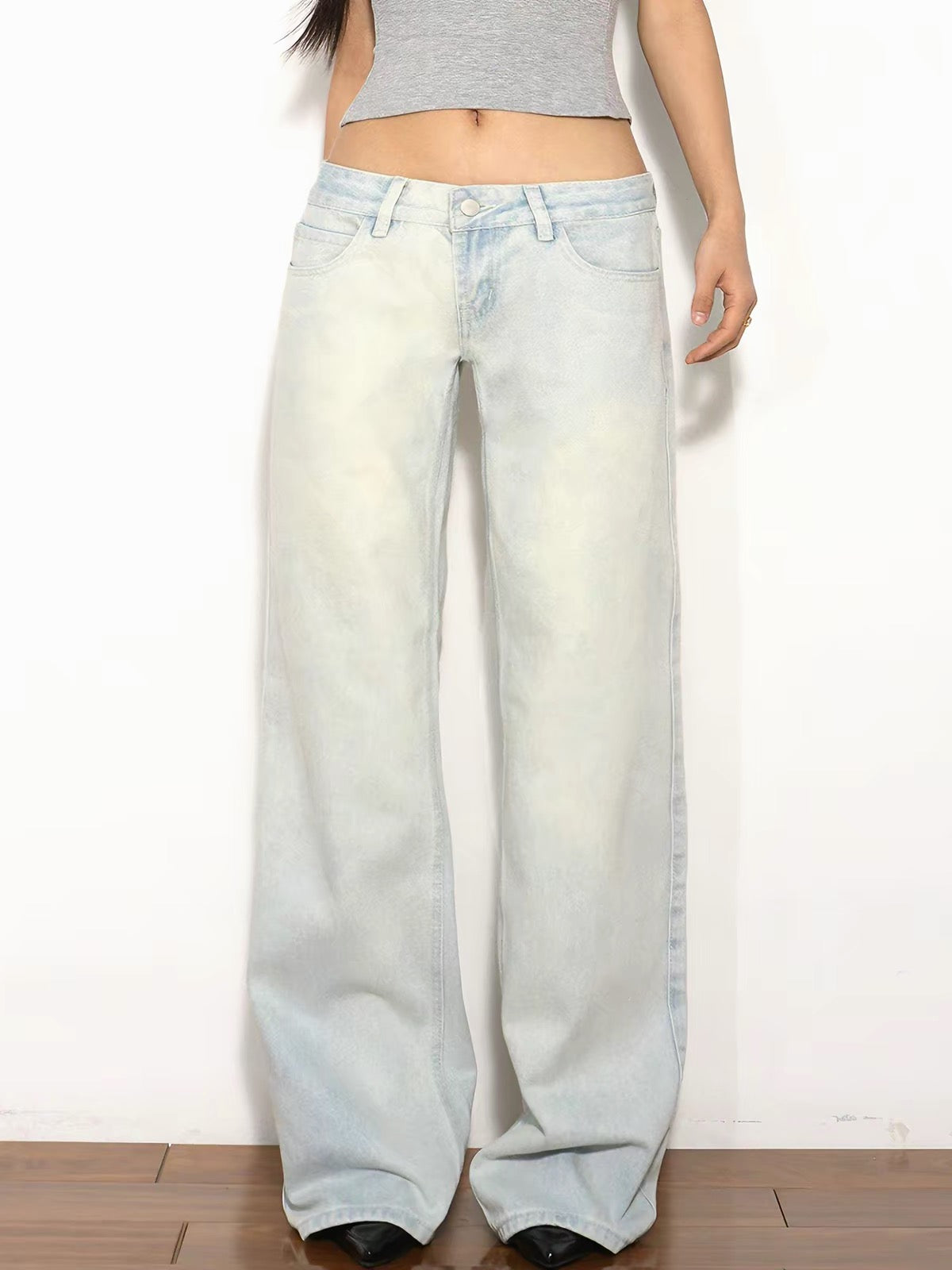 SO HOT American Vintage Washed Light Straight Jeans