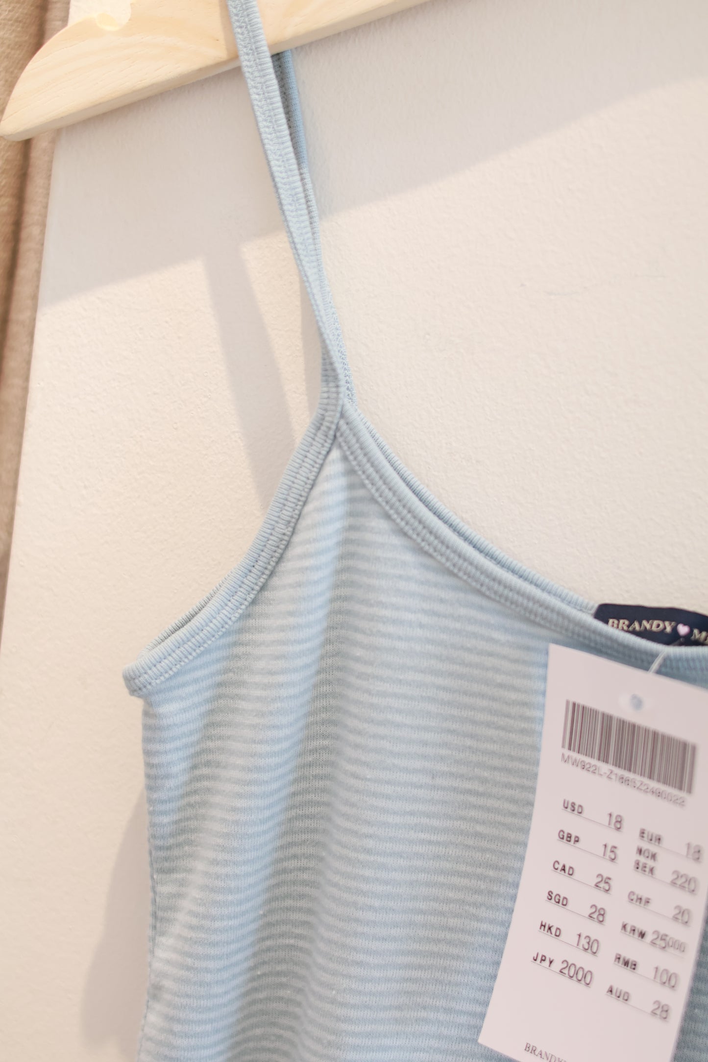 BRANDY Skylar Striped Tank  -LIGHT BLUE