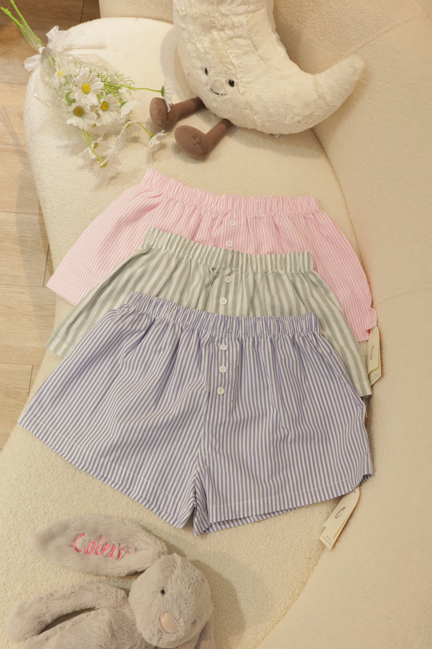 THICK PINK STRIPES SUMMER SHORTS
