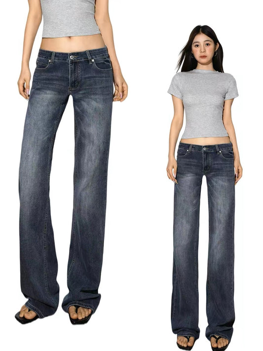 Blue Gray Tall Straight Jeans