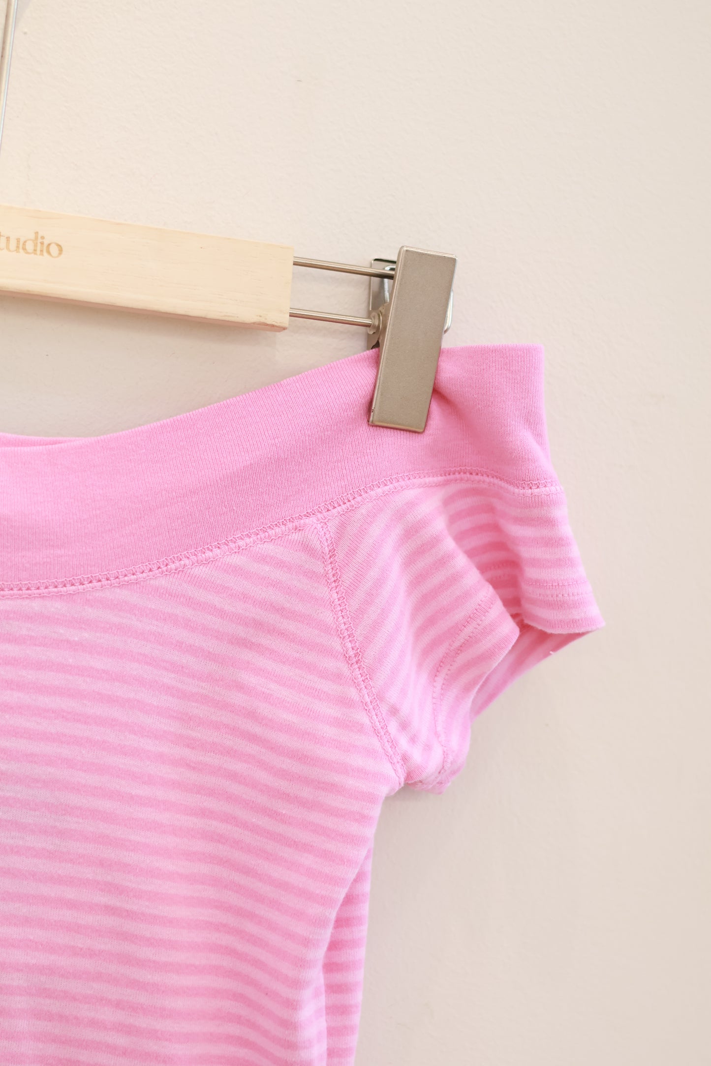 brandy Ginny Striped Top- pink stripes