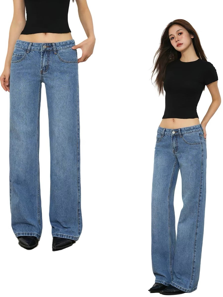 Light Wash Straight Jeans