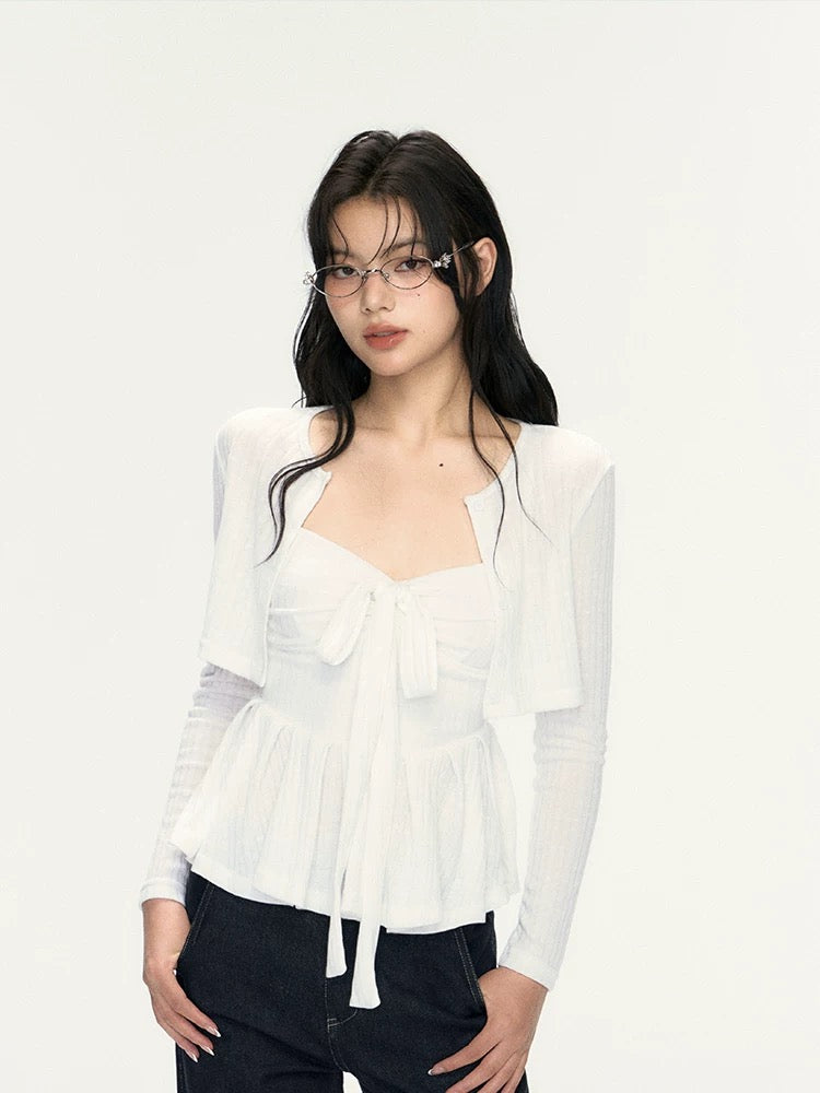 Ribbon tied flowy top