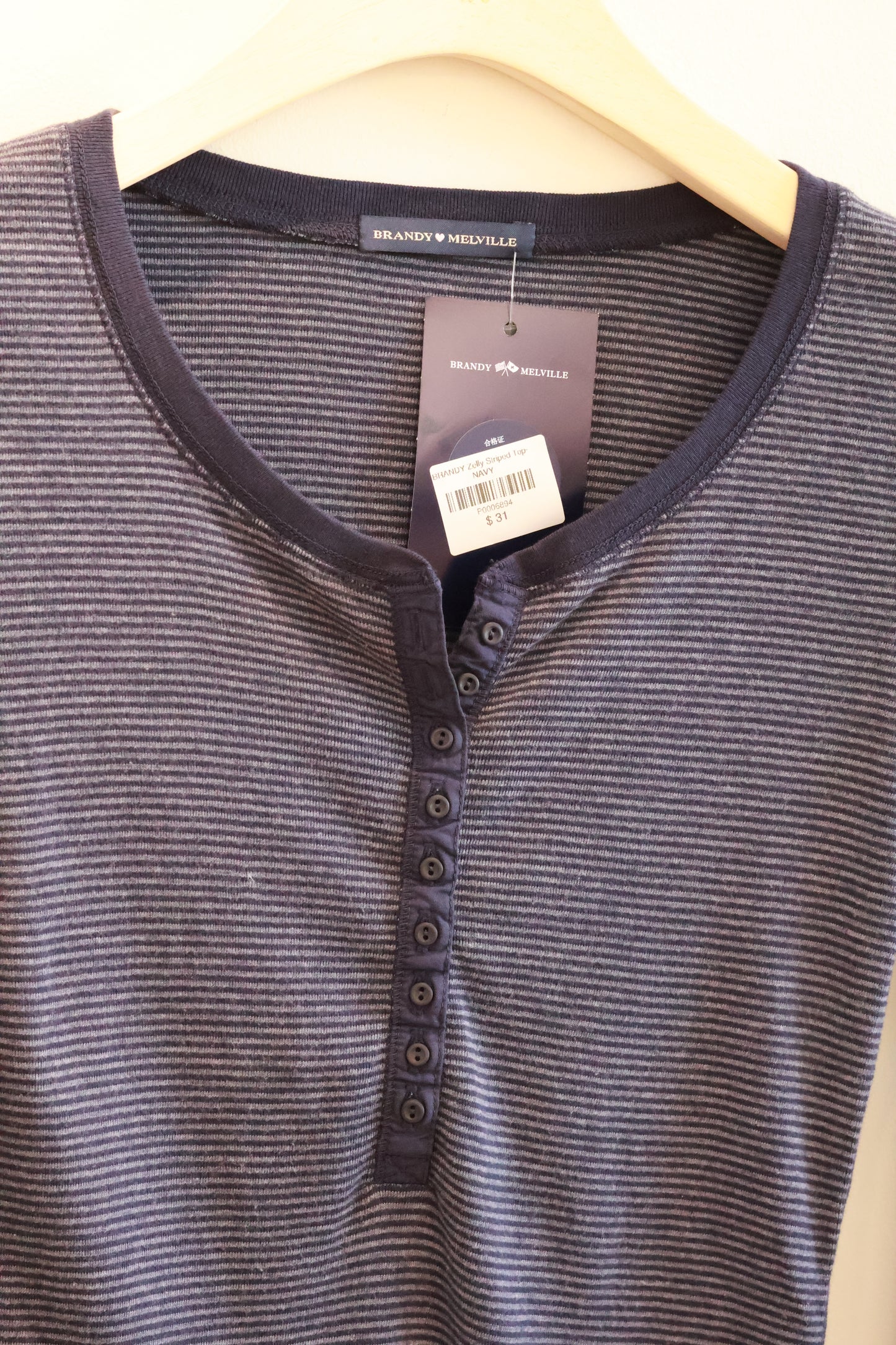 BRANDY Zelly Striped Top- NAVY