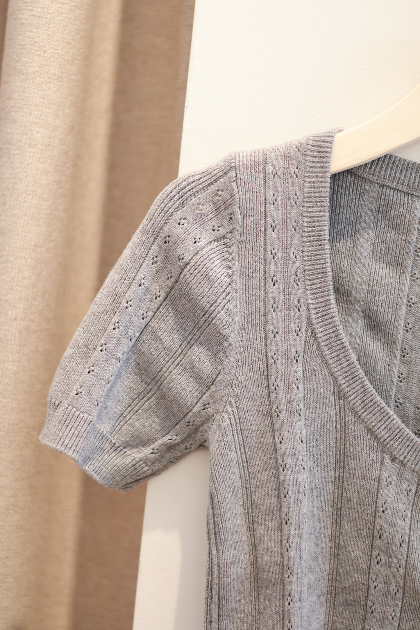 BRANDY Zelly Eyelet Top - Grey