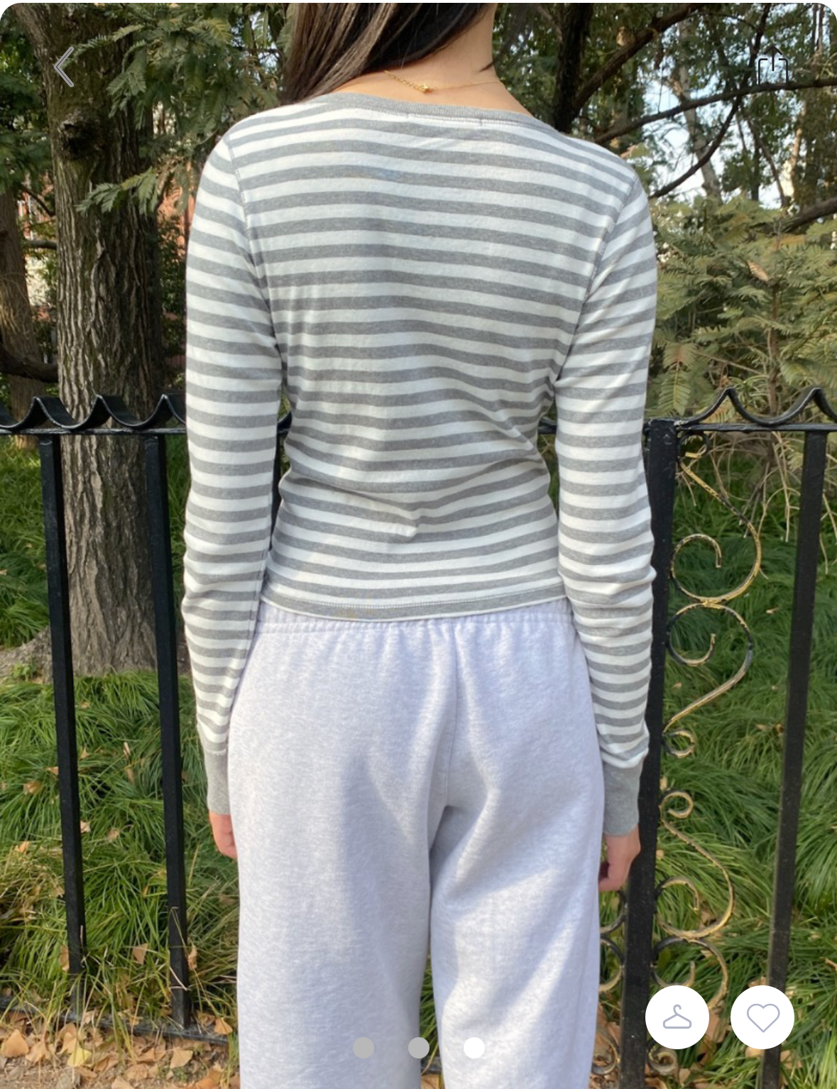 BRANDY Zelly Striped Top  -LIGHT GRAY