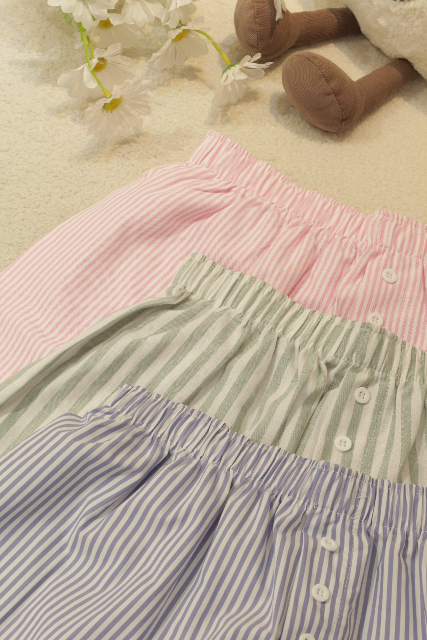 THICK PINK STRIPES SUMMER SHORTS