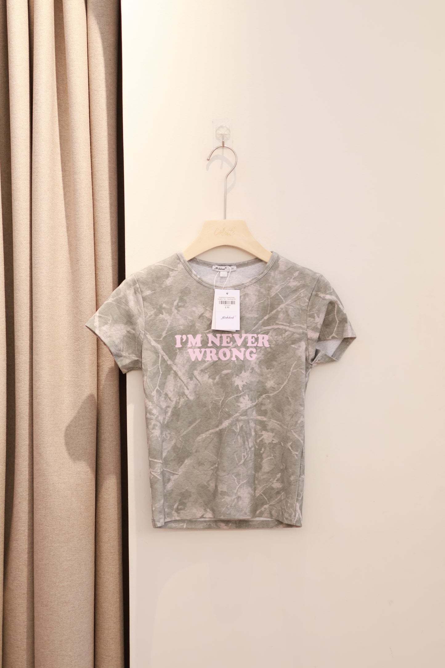 SUBDUED Round Neck Graphic Tee - Fog Grey