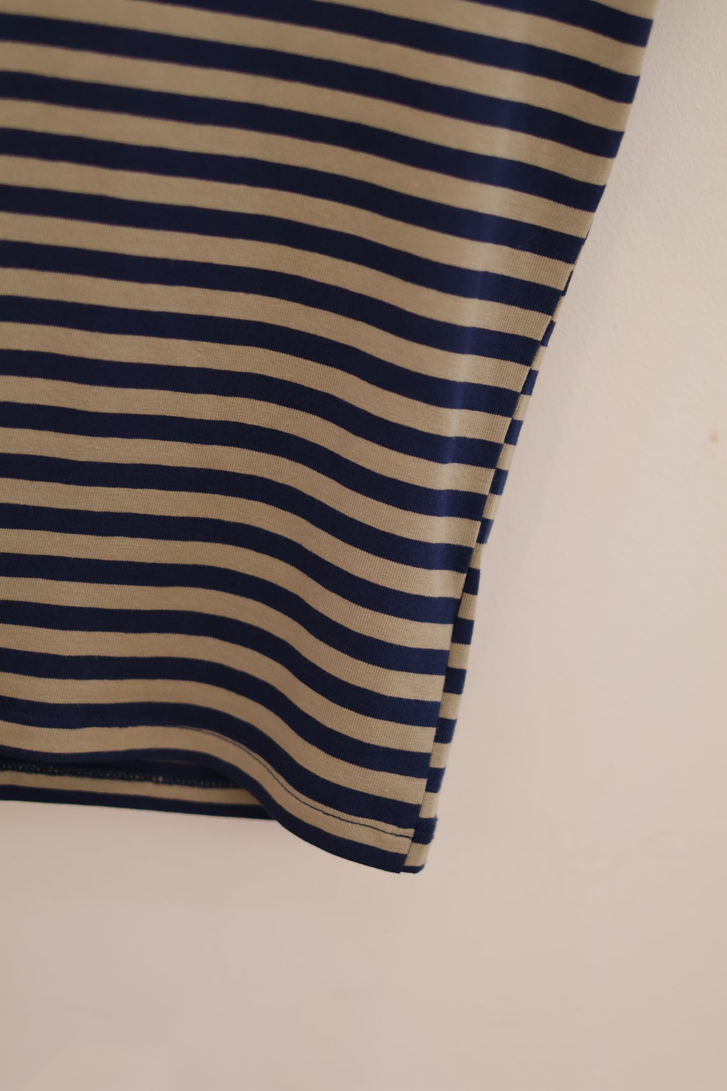 SUBDUED U-Neck Stripe Top - Blue Grey