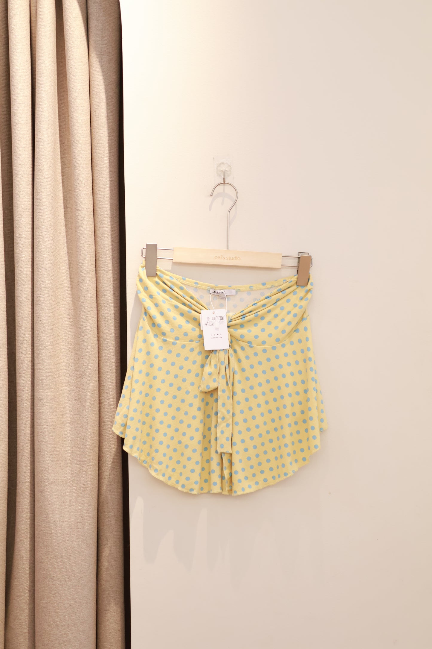 SUBDUED Tube Top - Yellow Blue Polka Dot