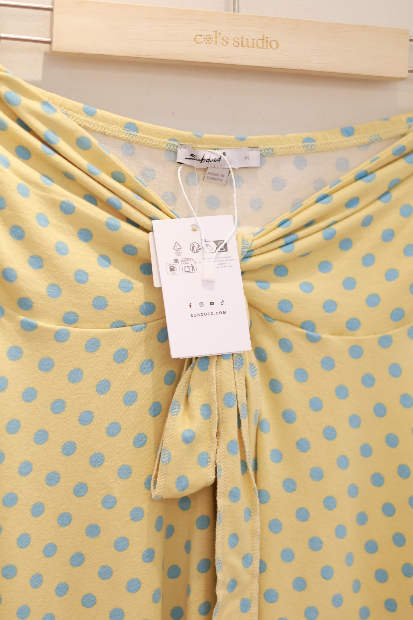 SUBDUED Tube Top - Yellow Blue Polka Dot