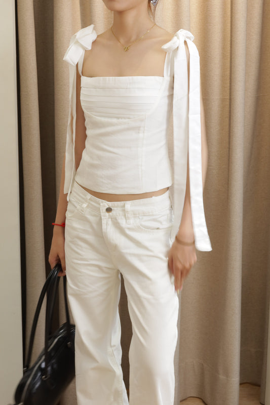 Silky straps square neck top