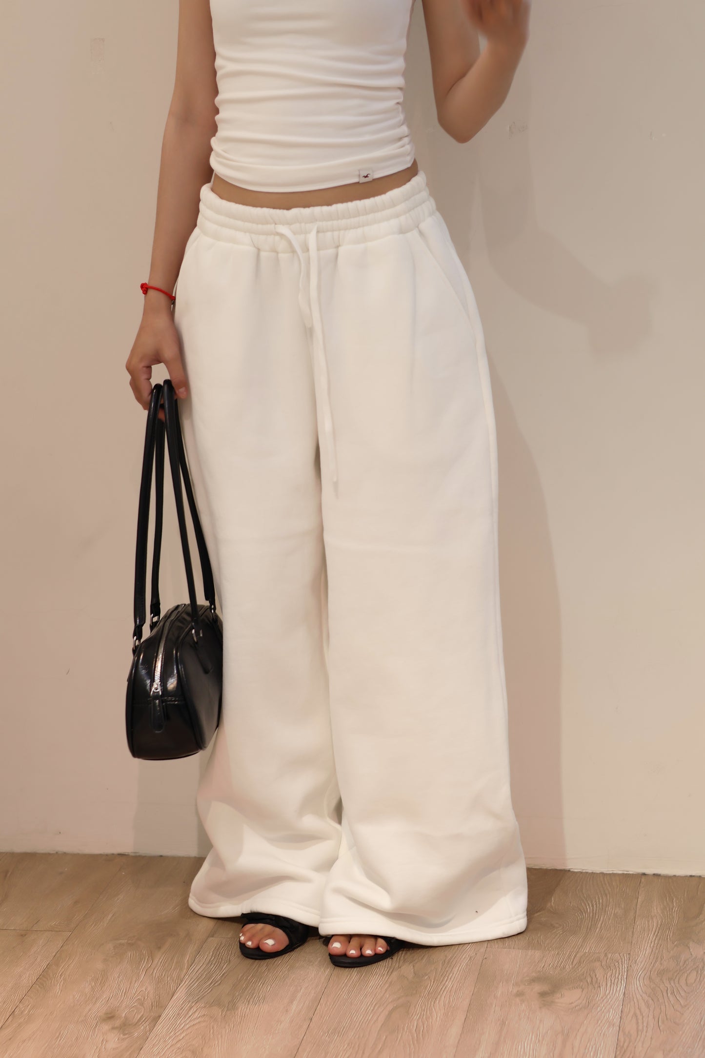 THICK WAIST WHITE SWEATPANTS
