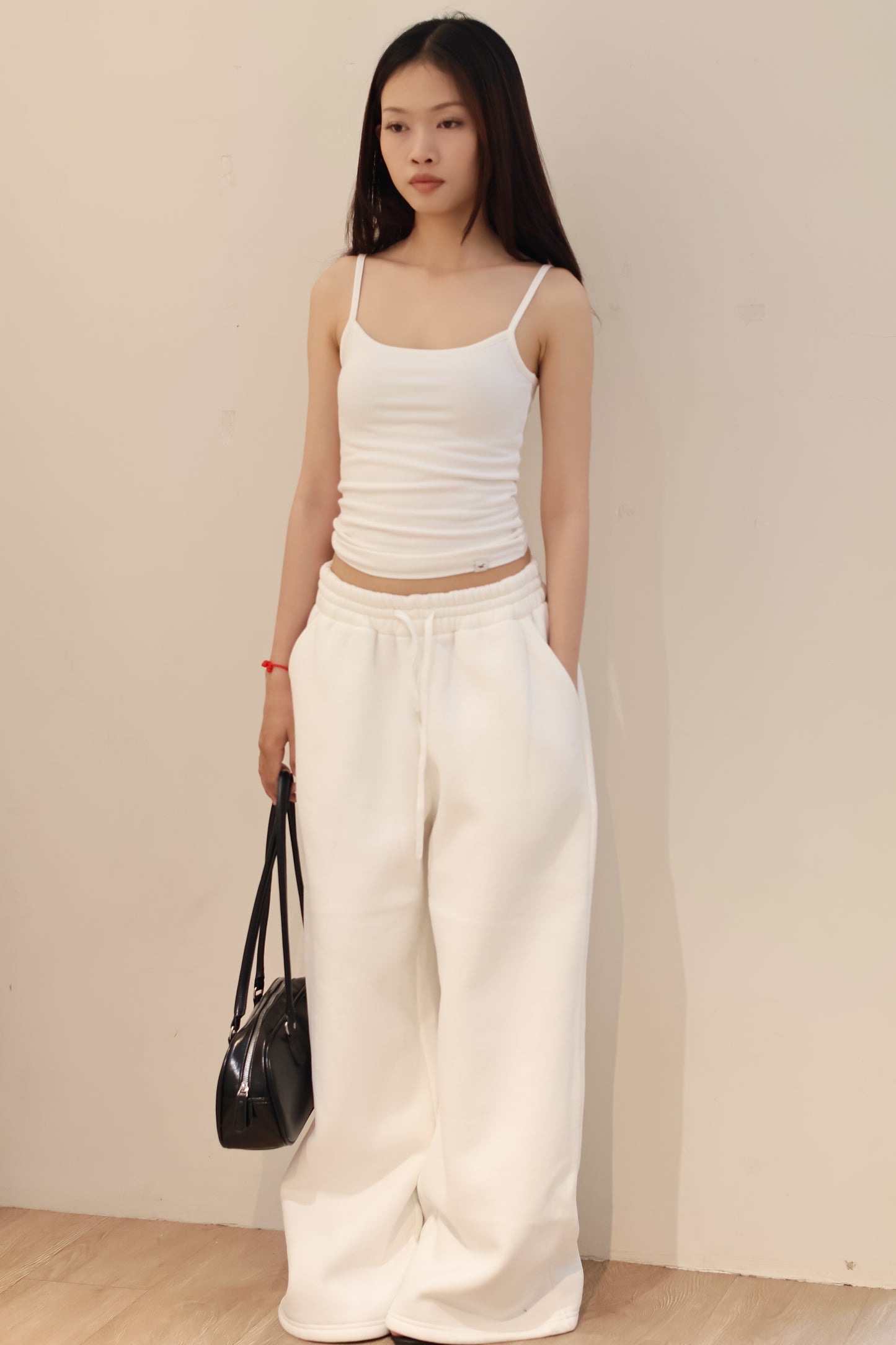 THICK WAIST WHITE SWEATPANTS
