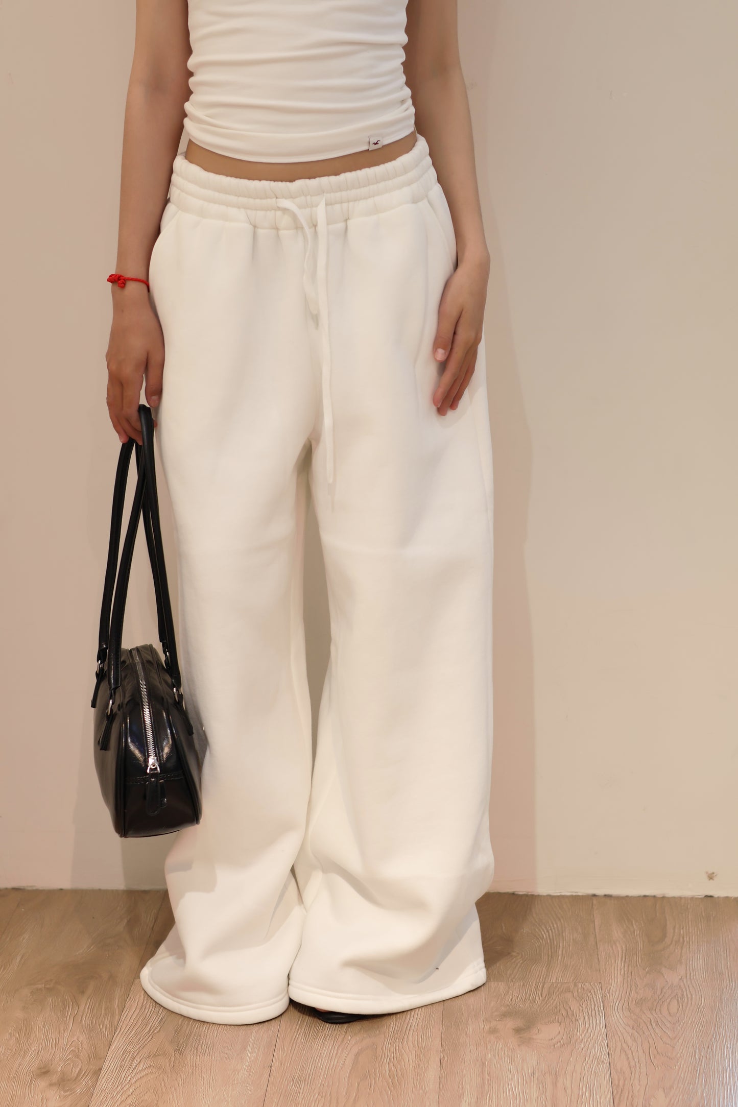 THICK WAIST WHITE SWEATPANTS