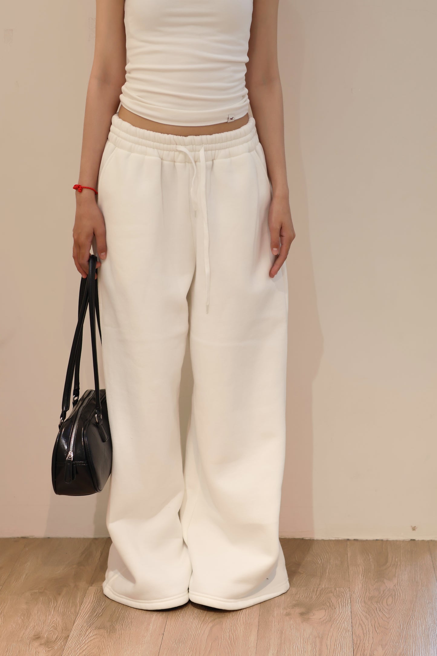 THICK WAIST WHITE SWEATPANTS
