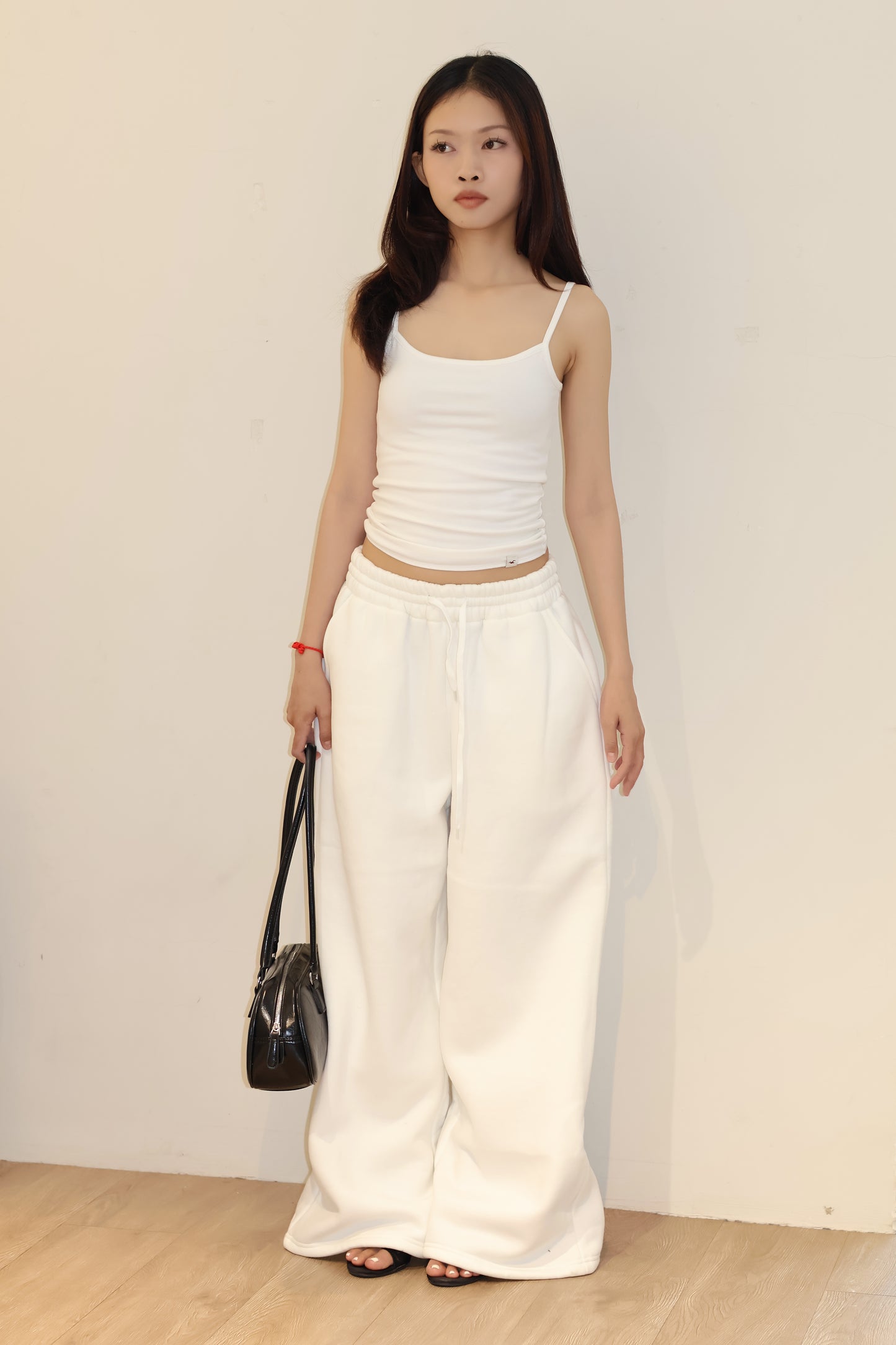 THICK WAIST WHITE SWEATPANTS