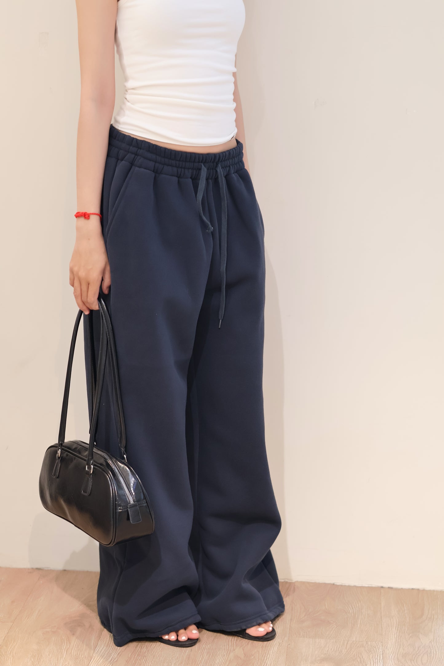 THICK WAIST WHITE SWEATPANTS