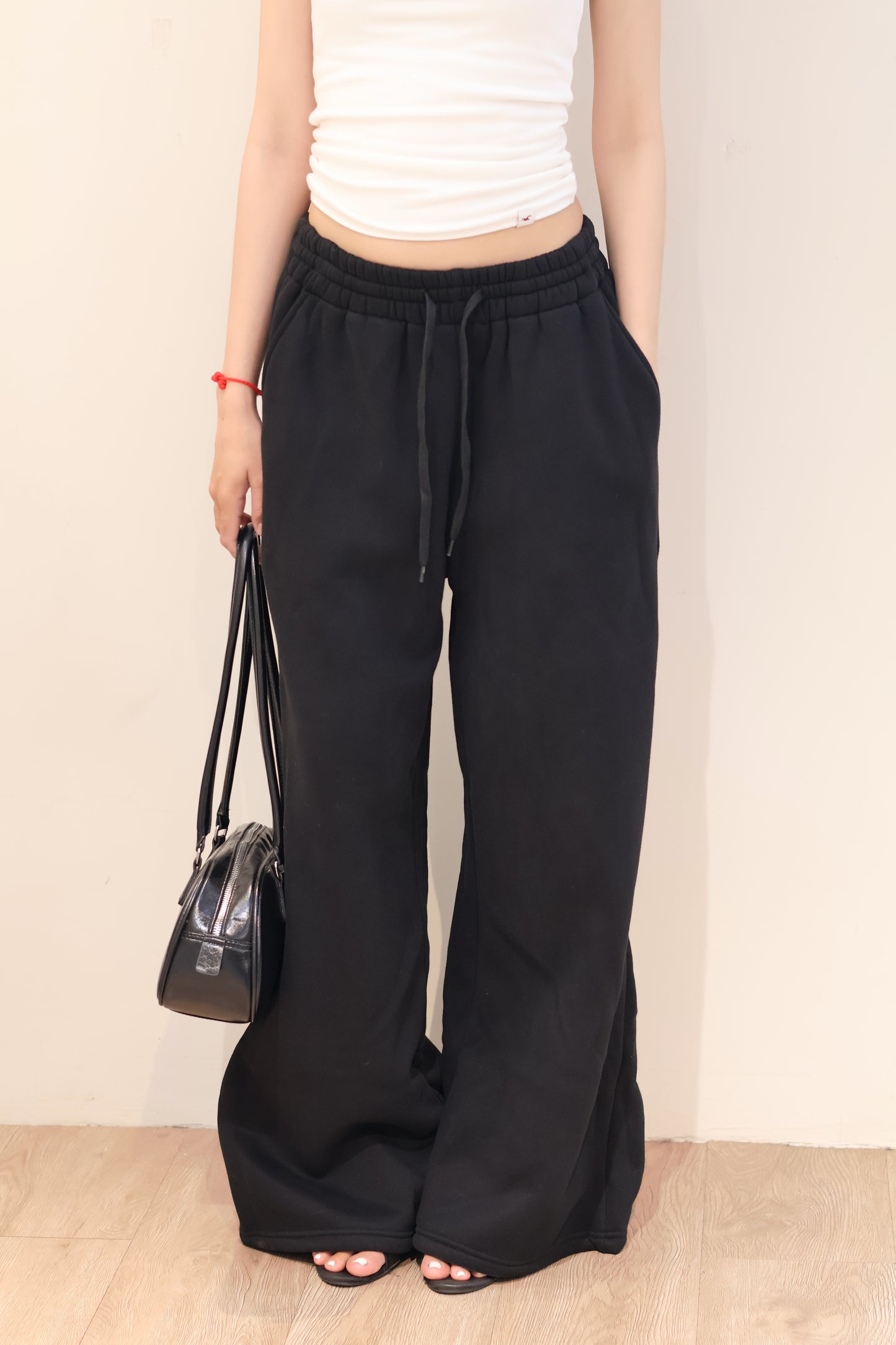 THICK WAIST WHITE SWEATPANTS
