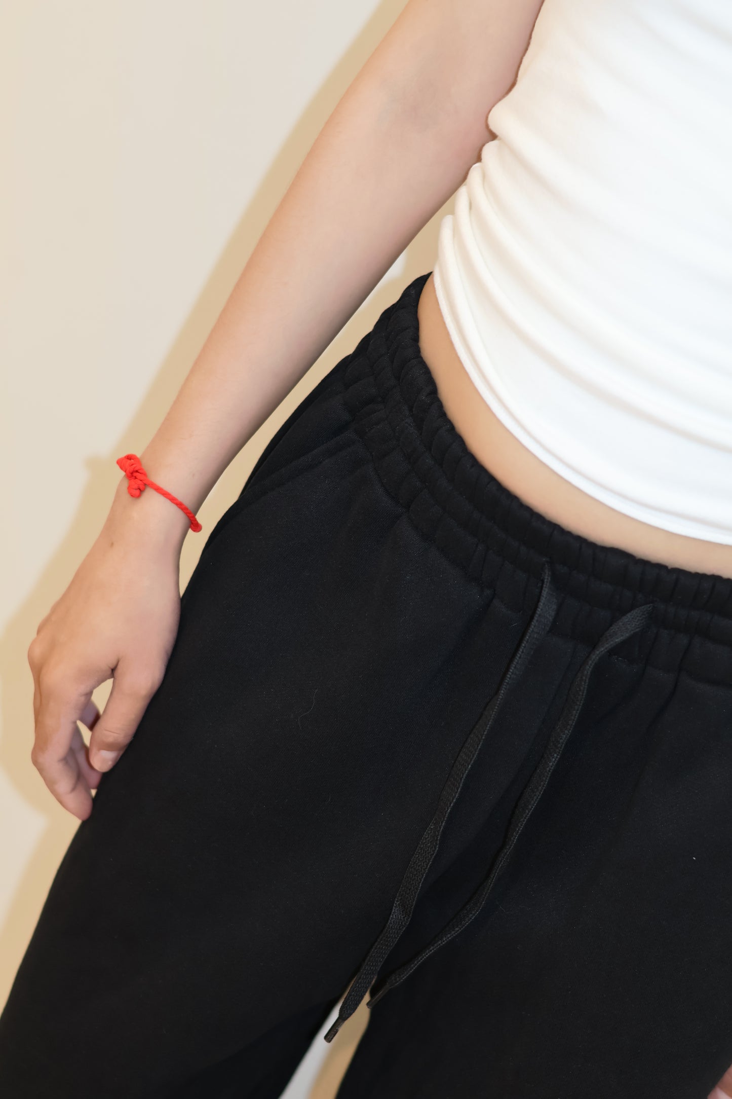 THICK WAIST WHITE SWEATPANTS