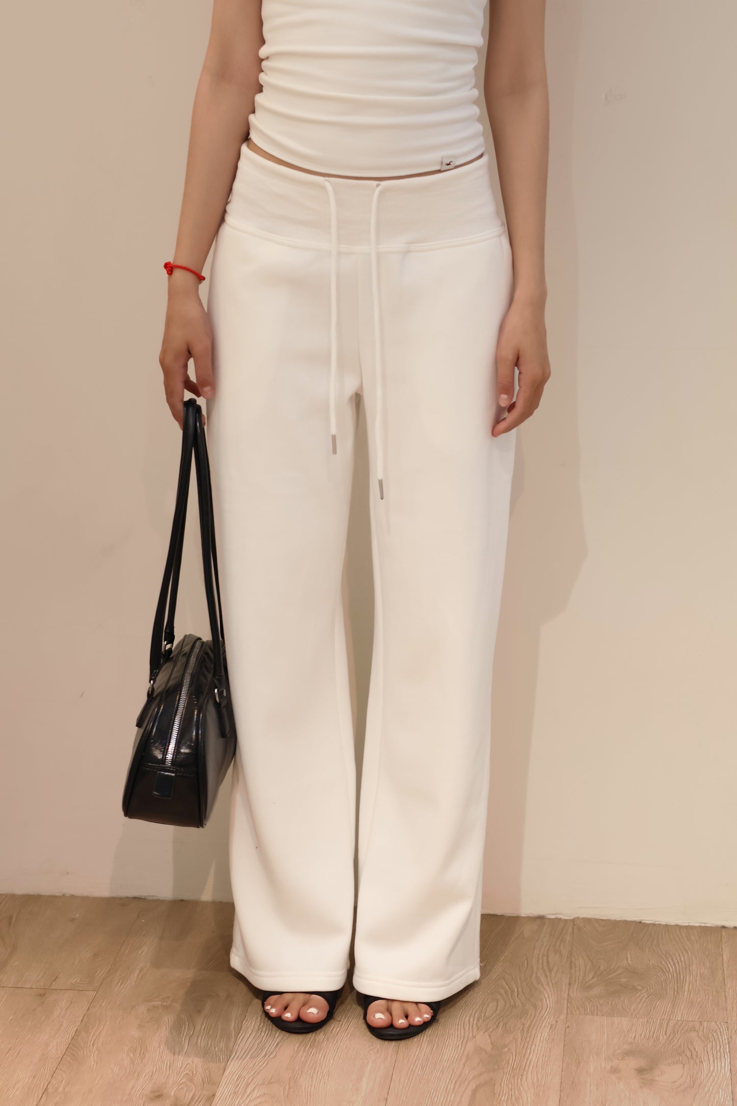 THICK WAIST WHITE SWEATPANTS