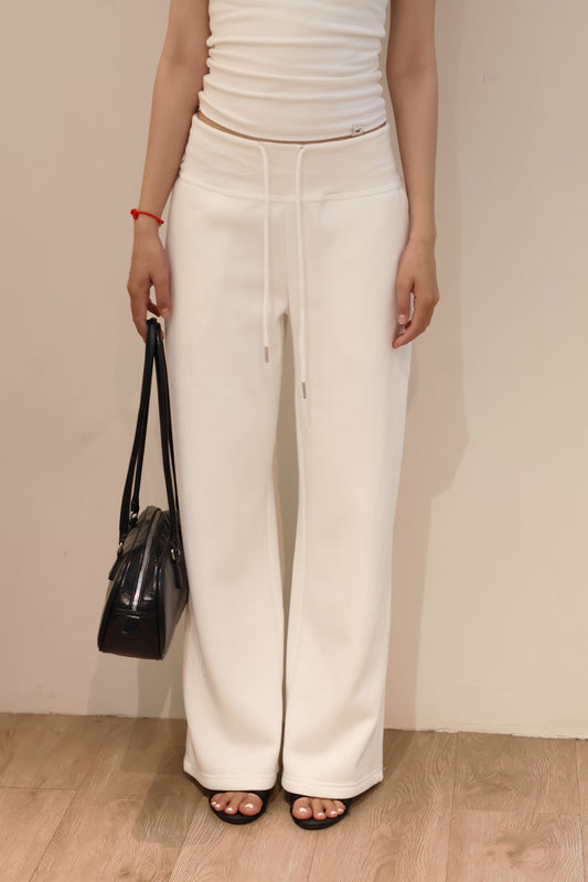 THICK WAIST WHITE SWEATPANTS