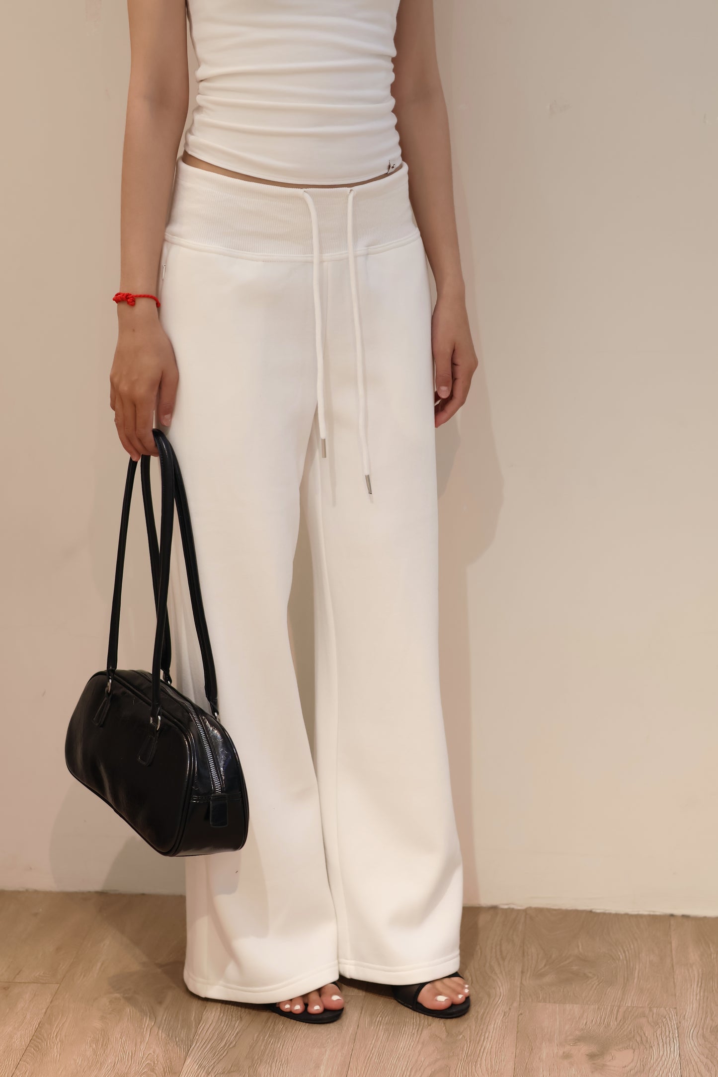 THICK WAIST WHITE SWEATPANTS