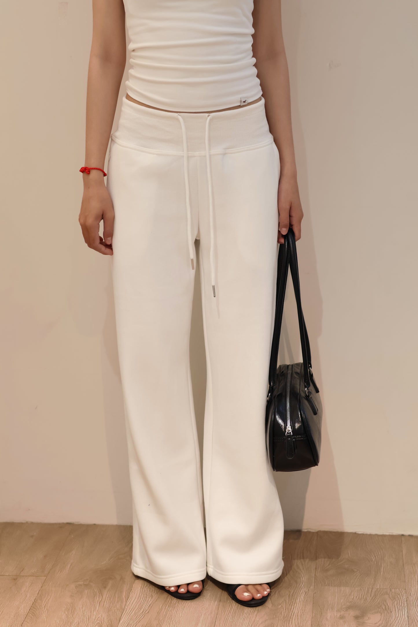 THICK WAIST WHITE SWEATPANTS