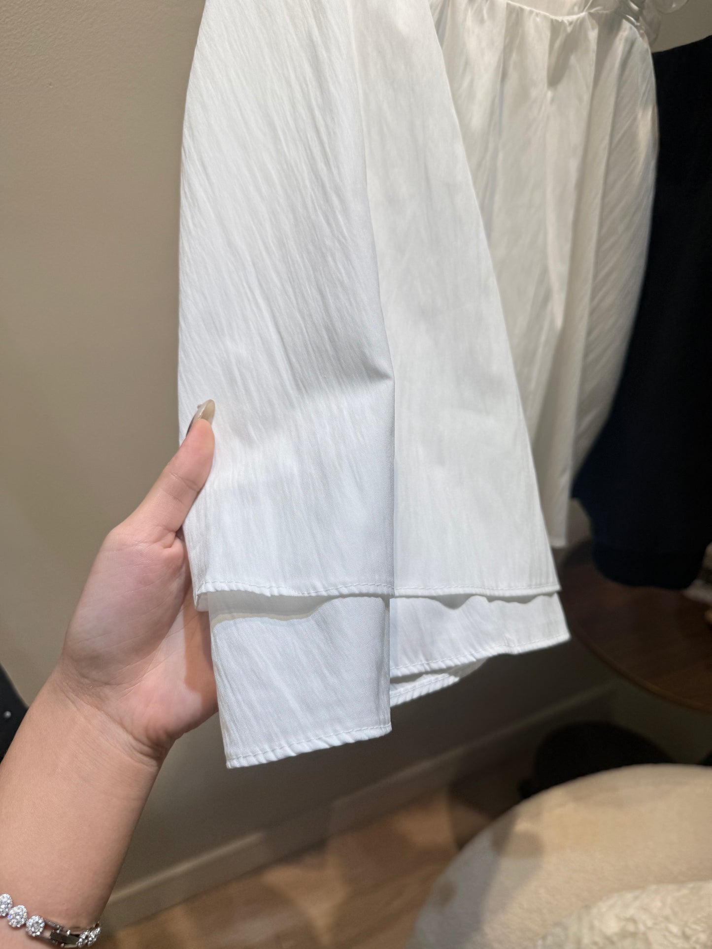 Runched sleeves tank top