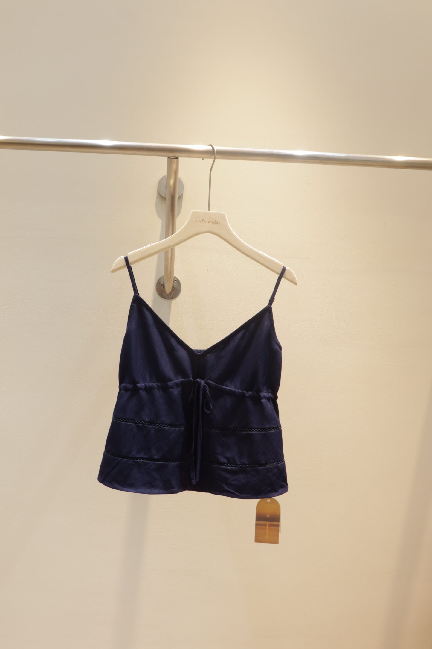 dark denim blue flowy top