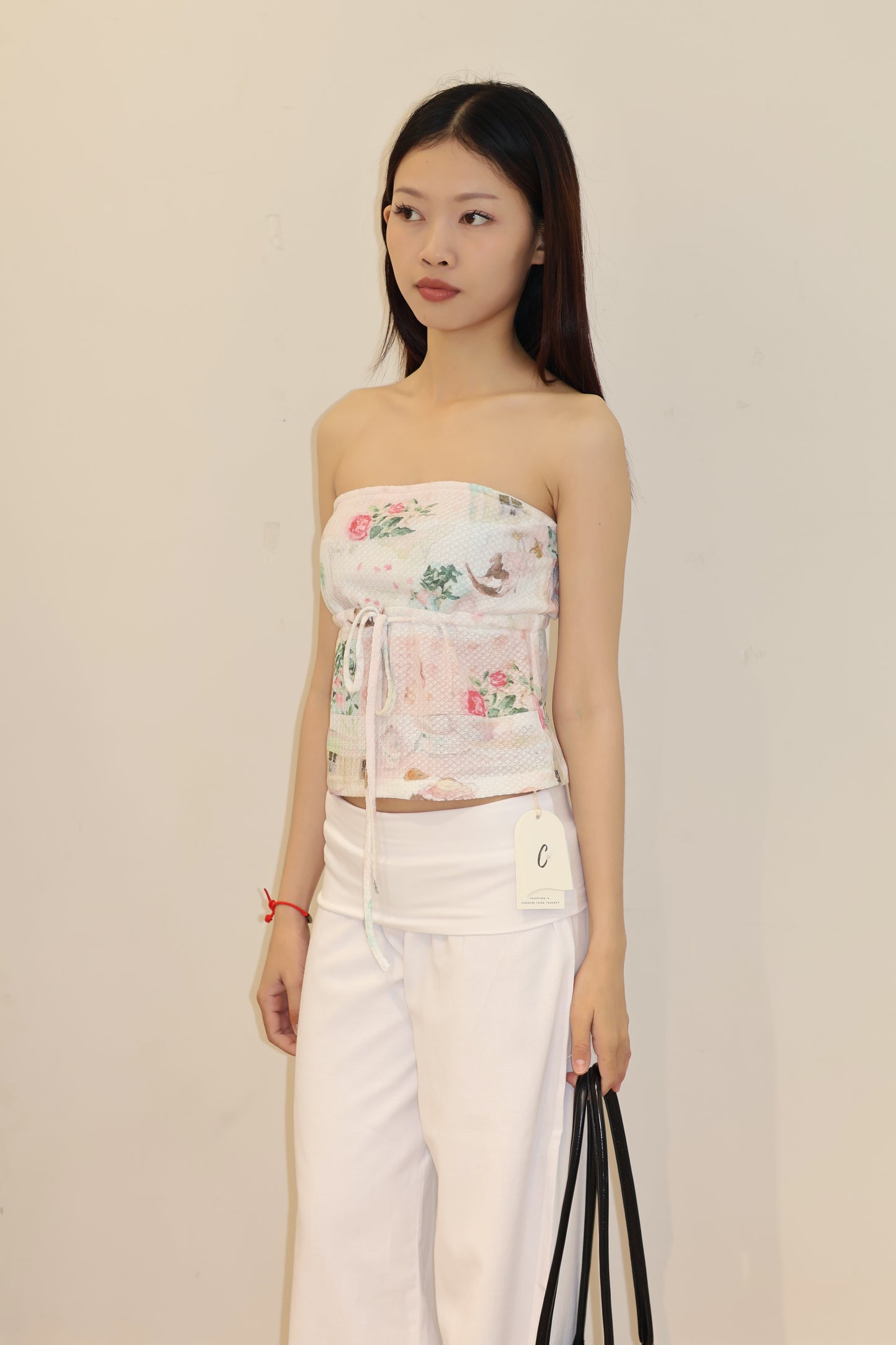 TUBE FLORAL FLOWY TOP