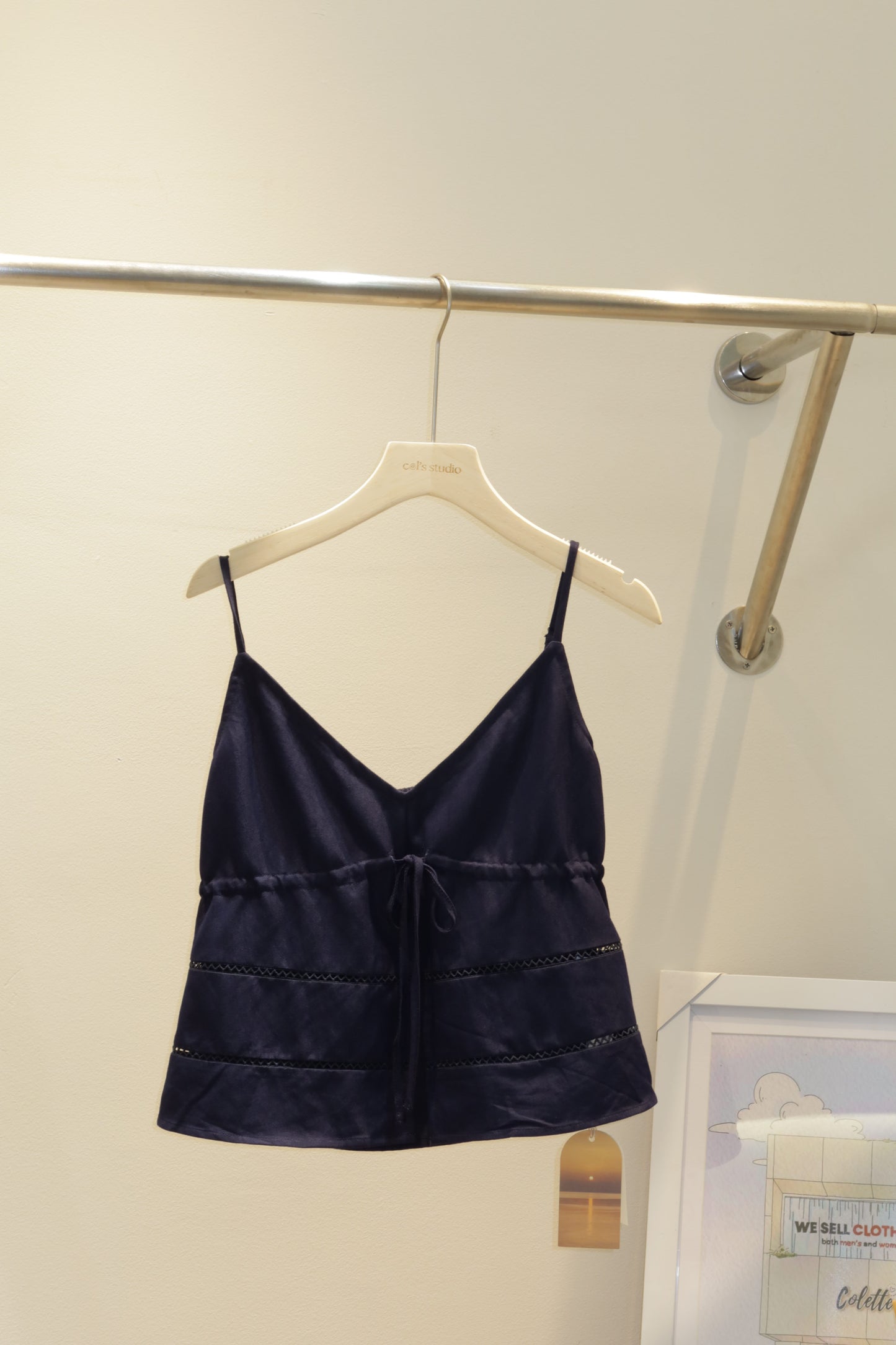 dark denim blue flowy top