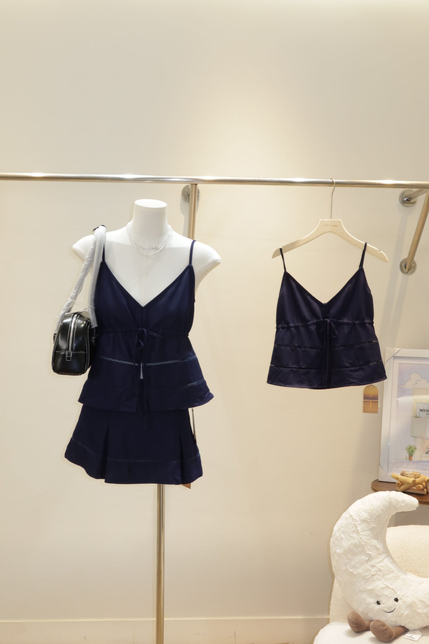 dark denim blue flowy top