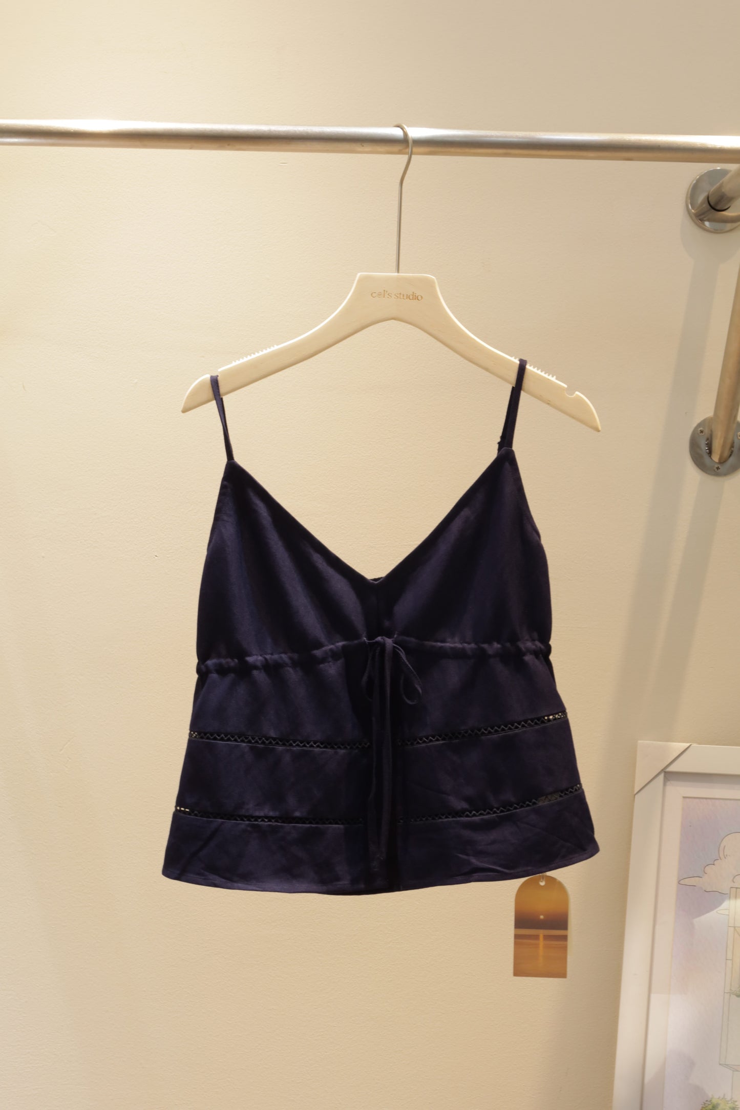 dark denim blue flowy top