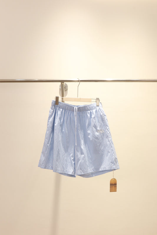 BLUE STRIPED KNEE LENGTH SHORTS