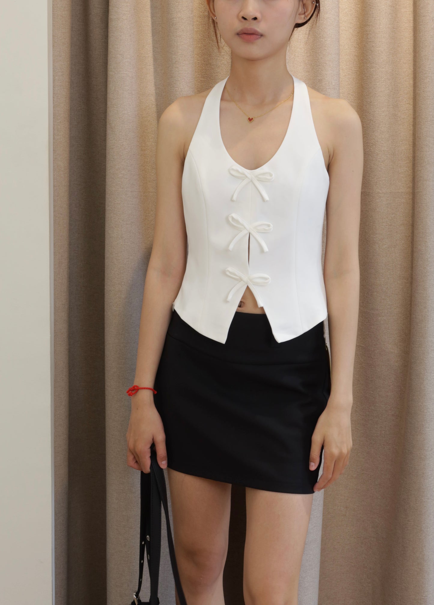 3 Ribbon halter top