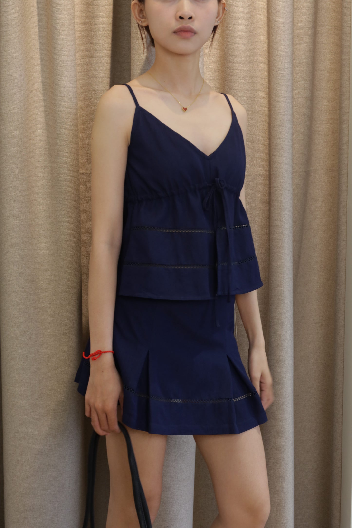 dark denim blue flowy top
