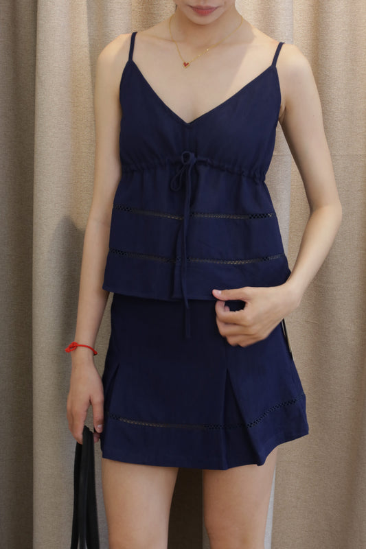 dark denim blue flowy top